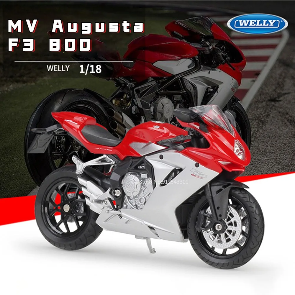 

WELLY 1/18 MV Agusta F3 800 Toy Motorcycle Model Alloy Diecast Simulate Static Collectible Gift Toy for Kids Games Free Shipping