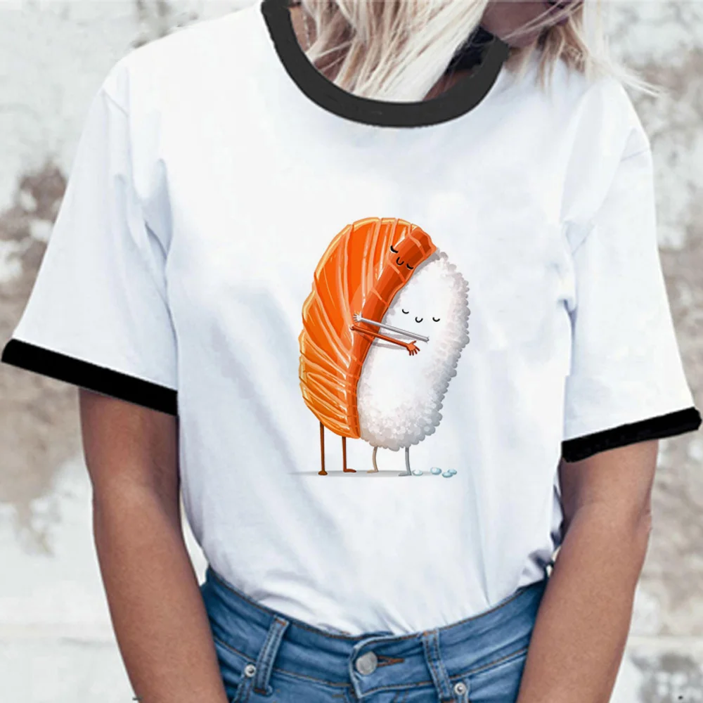 

Sushi t shirt women harajuku streetwear Tee girl anime manga clothing