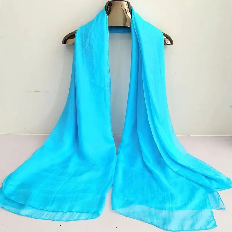 Elegant Red Silk Chiffon Scarf - Women's Fashionable Spring Autumn Shawl