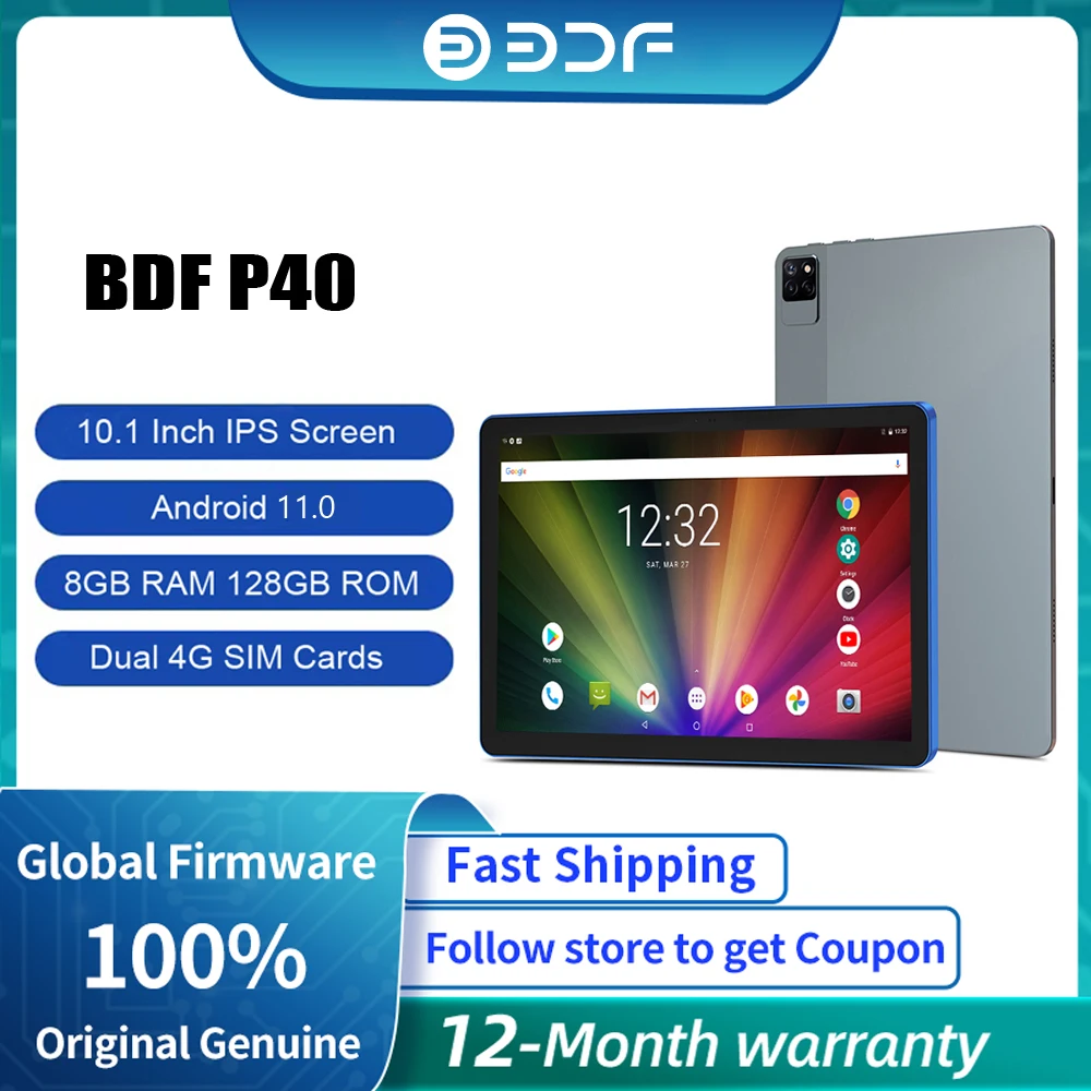 2023 New P40 10.1 Android 11.0 Tablet Octa Core 8GB RAM 128GB ROM 4G Network AI Speed-up Tablets Dual SIM Cards WiFi GPS Type-C new 10 1 inch android tablets octa core 8gb ram 128gb rom 4g network dual sim ai speed up gps tablet pc google dual wifi 6000mah
