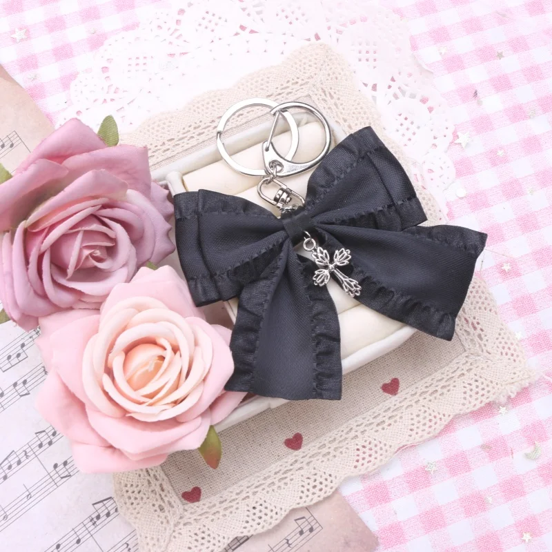Sweet Cute Japanese Style Ladies' Pendant Fashion All-Match Bow Beaded Pearl Pendant Handmade Suitcase Accessories for Women