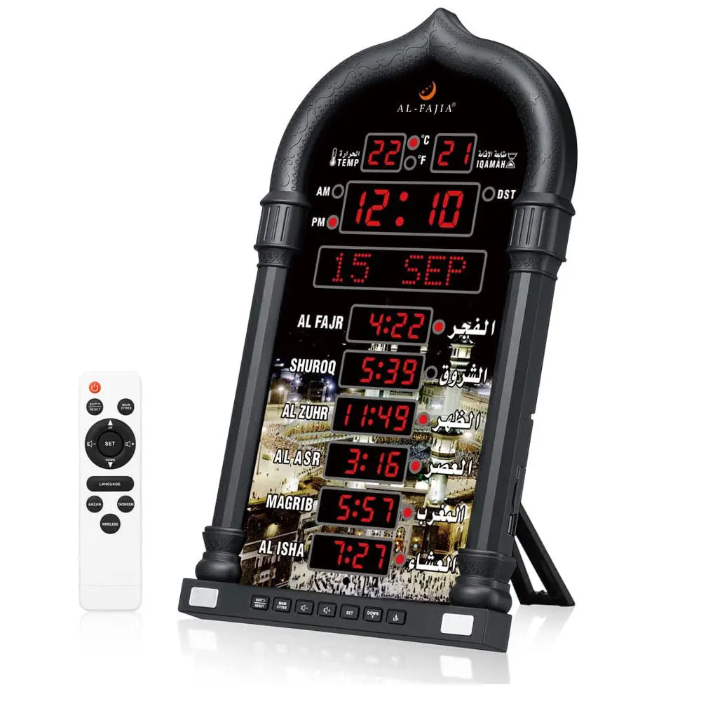 

Prayer Clock AL FAJIA 4008PRO Muslim Five Prayer Time Bunker Bell 4008pro Digital Calendar Wall Clock Bluetooth Azan Alarm Clock