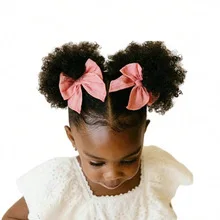 2 Pezzi Piccoli Chignon Sintetici Afro Puff, Acconciatura Riccia Crespa per Ragazze, Bambini, Neonati e Donne di Colore - immagine 4