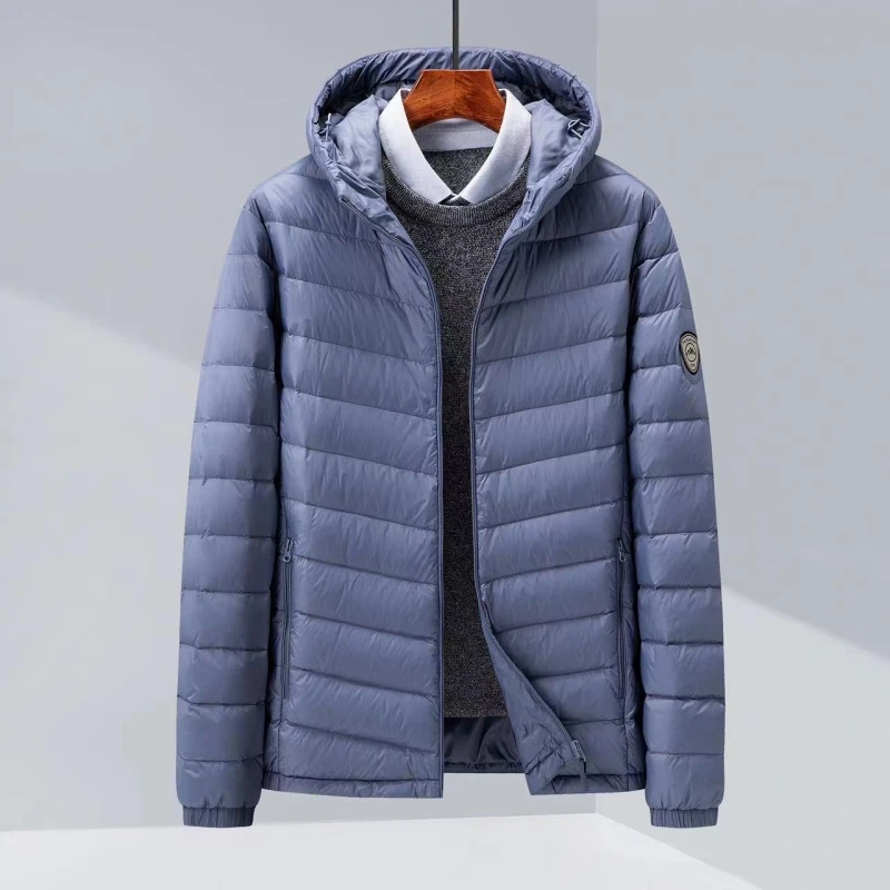 

High Quality Fashion All-in-one 90 White Duck Down Light and Handsome Trend Autumn and Winter Stand Collar Short Down Jacket