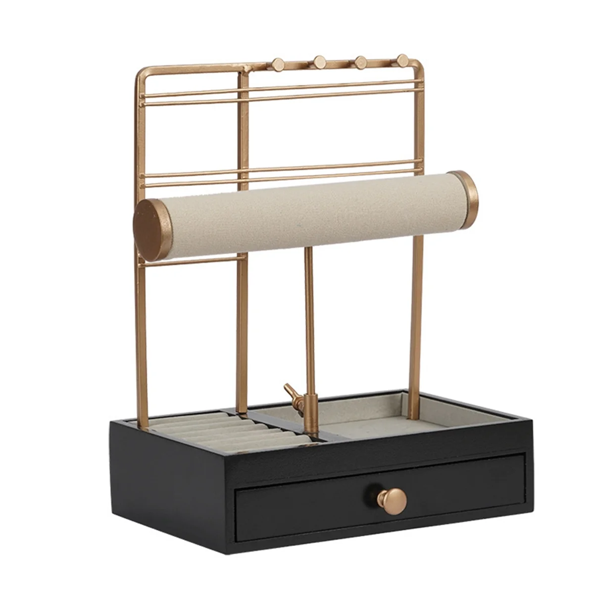 

Вешалка для ювелирных изделий, стойка для демонстрации колец и сережек, 2 яруса, черная, большой вместимости