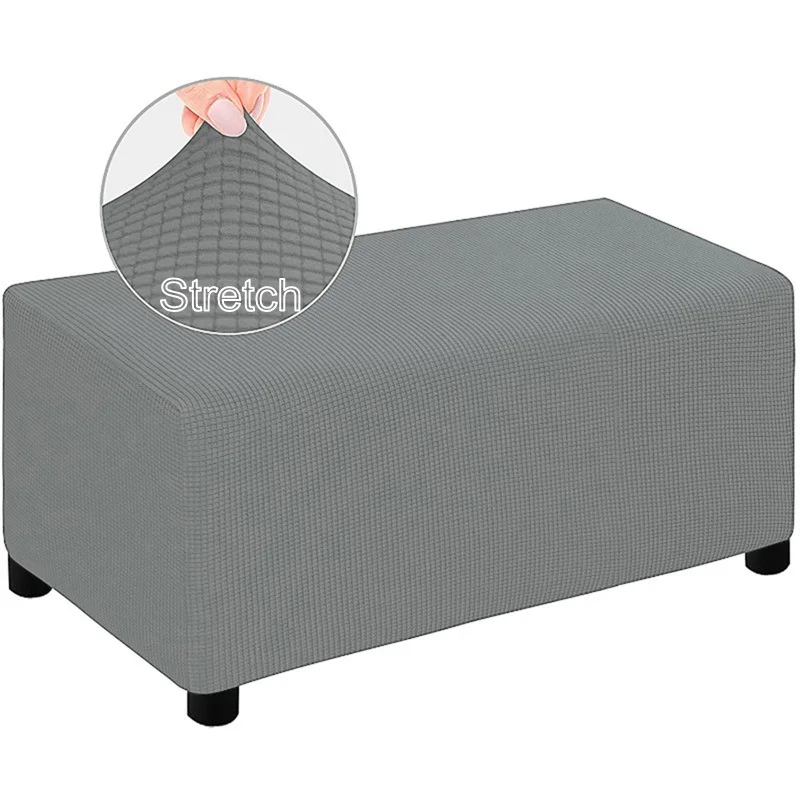 Ottoman Cover Jacquard Durable Thicken Storage Stool Covers Stretch