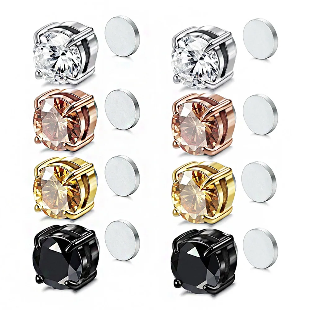 1PC Crystal Magnetic Ear Stud Clip Earrings for Men And Women stud earrings ear clip earrings clip earrings ear clip magnetic earrings