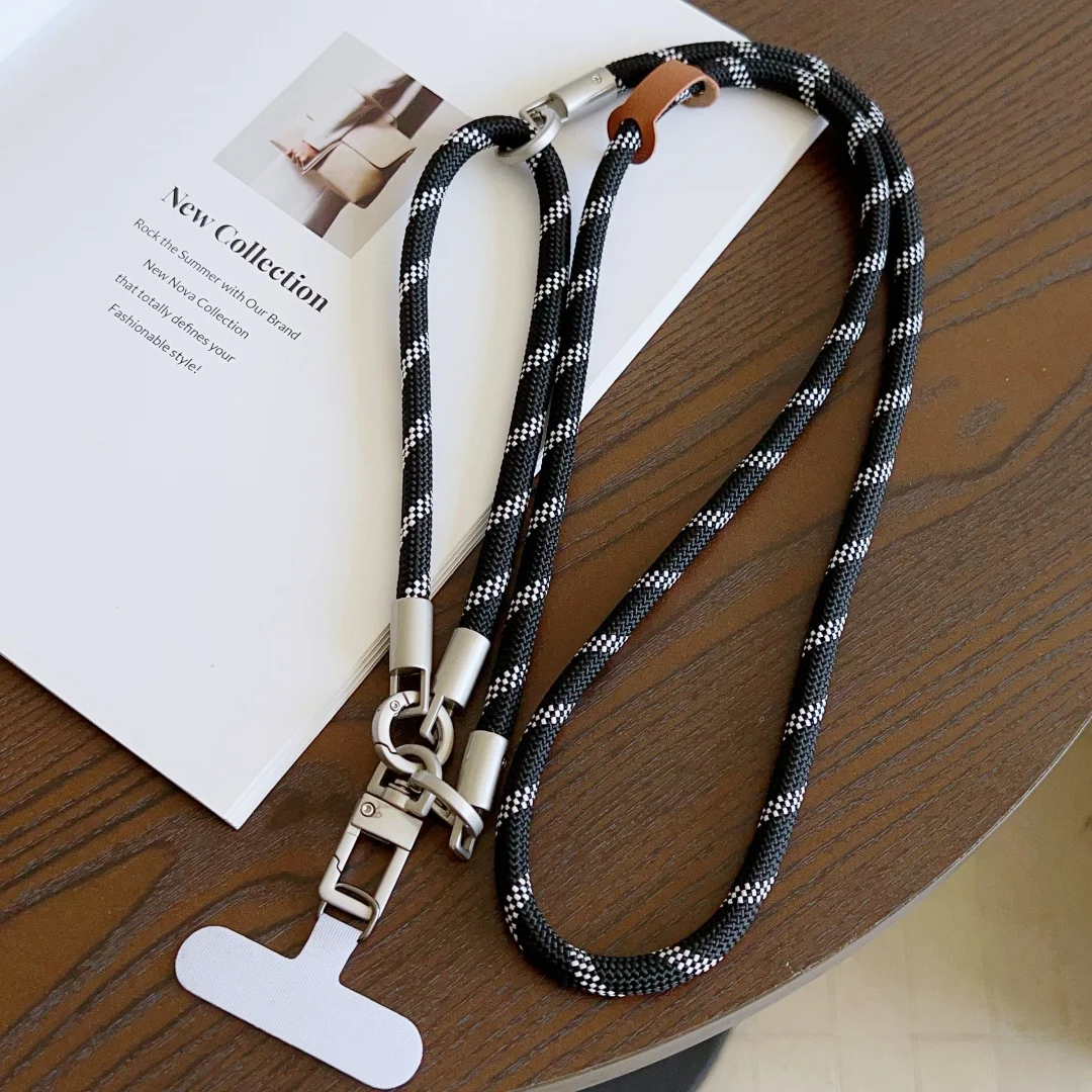 Versatile Dual-Use Lanyard and Cross-Body Strap Keychain in Solid Color for Mobile Device Holders