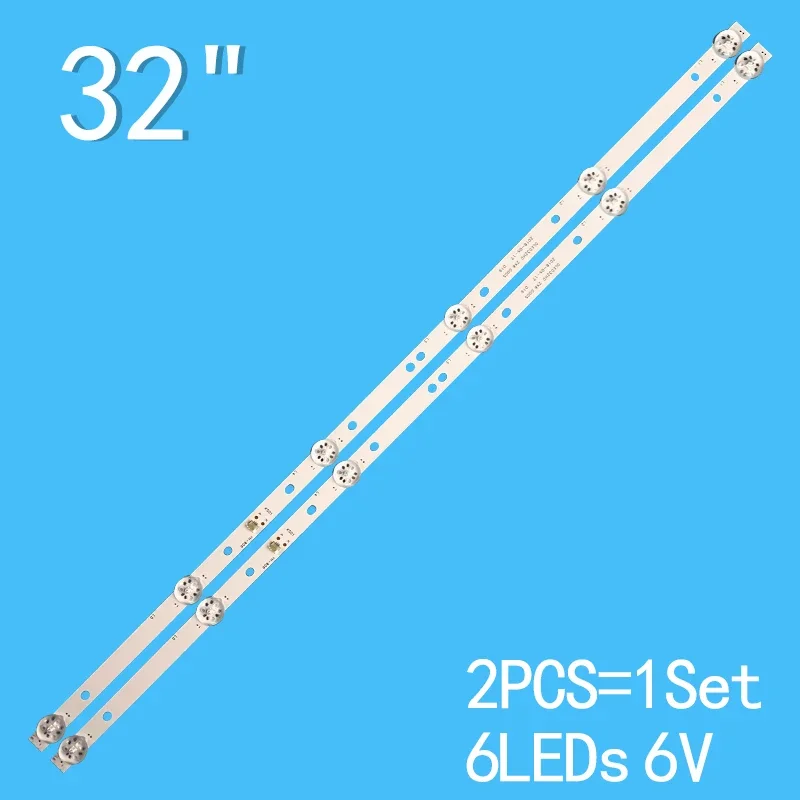 New DLED32HD 2X6 0005 KJ32D06-ZC22AG-09 303KJ320044 KJ32D06-ZC22AG-20E LED Backlight Strip for HTV-32R01-T2C/A4/B V320BJ6-Q01 2pcs for 32 tv 32lh0202 32hh1830 pk 32d16t kj32d06 zc22ag 20e 09 12 303kj320044 dled32hd 2x6 htv 32r01 t2c a4 b v320bj6 q01