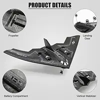 RC Airplane Remote Control B-2 Spirit Stealth Bomber Plane 2.4Ghz 2CH Foam Drone Ready To Fly Aircraft Toy for Kids and Adults 2