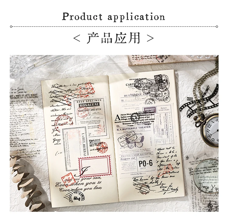 JIANQI 20-Blatt Vintage INS Große Textfragmente Aufkleber Dekorative Etiketten Tagebuch Album handgefertigte Scrapbooking-Zubehör – Detail 9