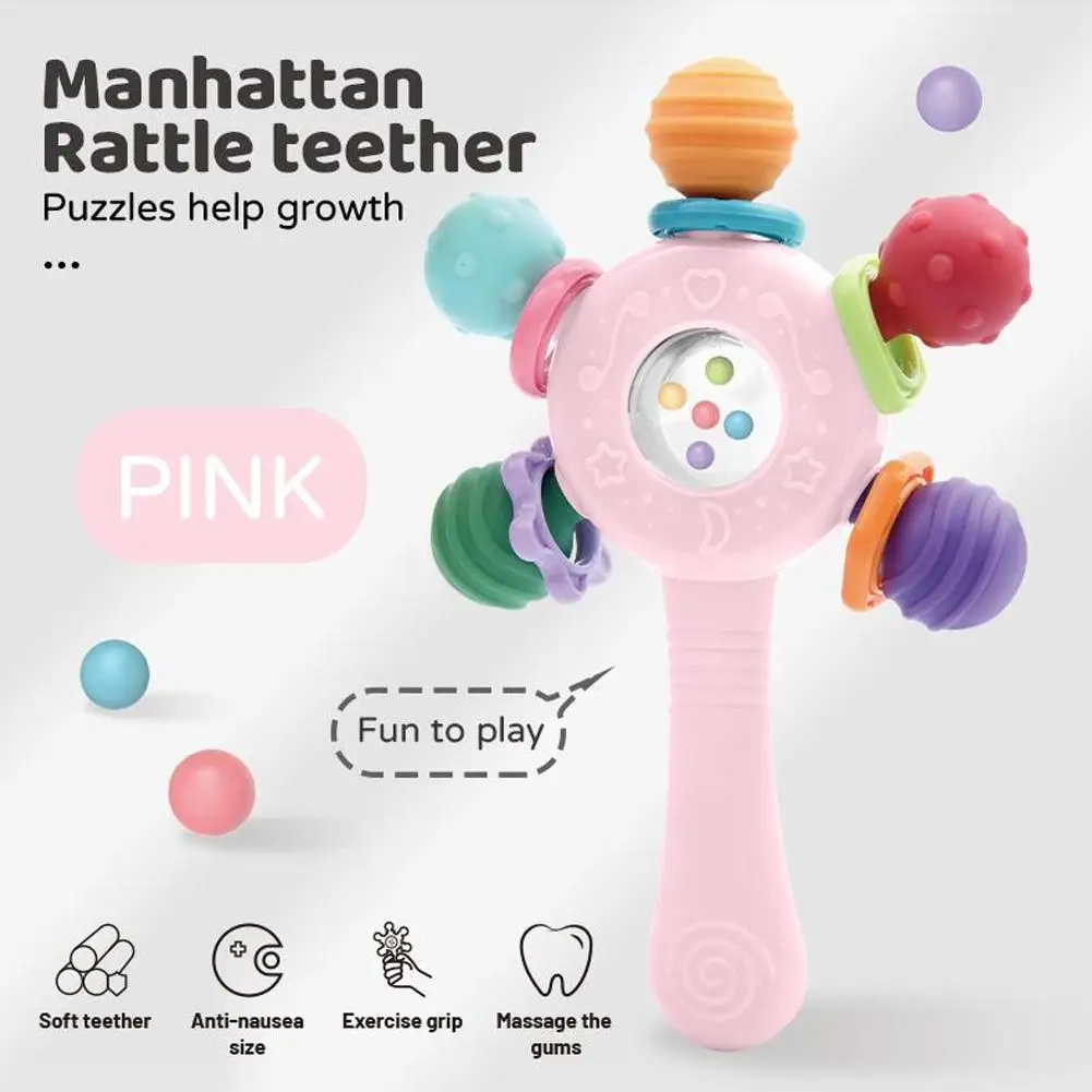 Baby Rattles Toys 0 to 1 Baby Rattle Sensory Rattle For Baby Changes Newborn Musical Toy Rattle Sand Hammer Baby Toys - 4
