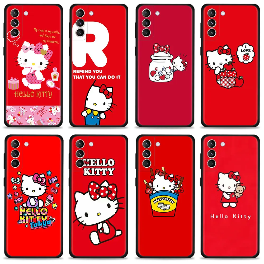 Hello Cat Cellphone Cover For Samsung Galaxy S22 S21 S20 FE Ultra S9 S10 Plus S10e S8 Note 10Plus 20Ultra Phone Case |