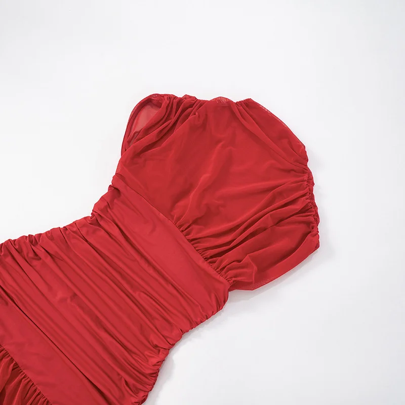 Blifanbo Mesh Short Sleeve Sexy Maxi Dress For Women Elegant High Waist Fashion Patchwork Summer Sexy Slim Club Party Long Dress picture