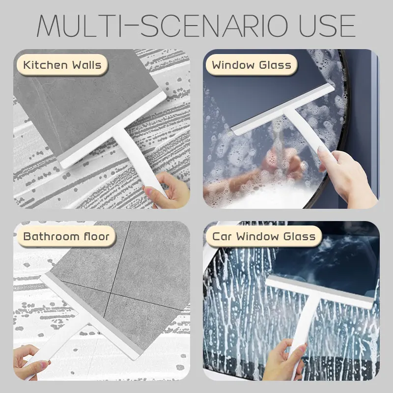 Silicone Scraper Washing Wiper Glass Clean Floor Window Cleaning Supplies Household Cleaning Tools 6