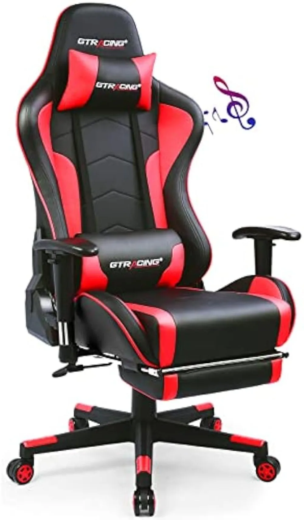 Gaming Chair with Footrest Speakers Video Game Chair Bluetooth Music Heavy Duty Ergonomic Computer Office Desk Chair Red usb hdmi audio video capture card device type c game capture hd 4k 30hz live stream game capture for win8 windows 10 mac linux