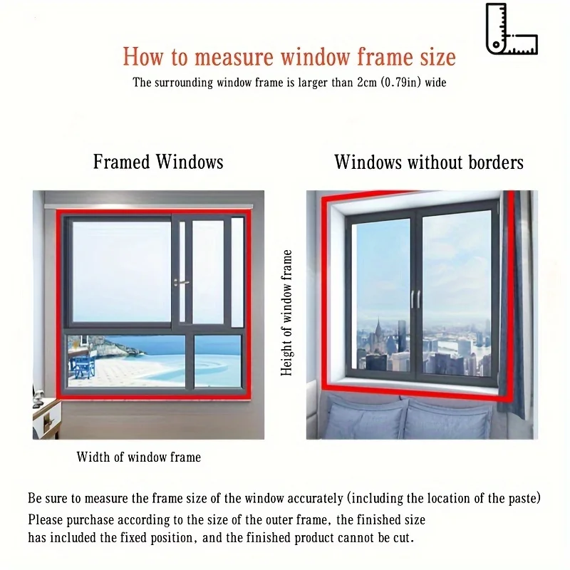 Winddichter Fenstergitter, selbstklebende Folie, zum Abdichten von Fenster, Isoliervorhang, für Zuhause, Wärmedämmung und Frostschutzmittel, Türgitter – Detail 10