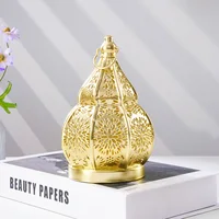 1PC, European-style ironwork hollowed-out gourd-shaped decorative candlestick, Moroccan decorative style candlestick 6