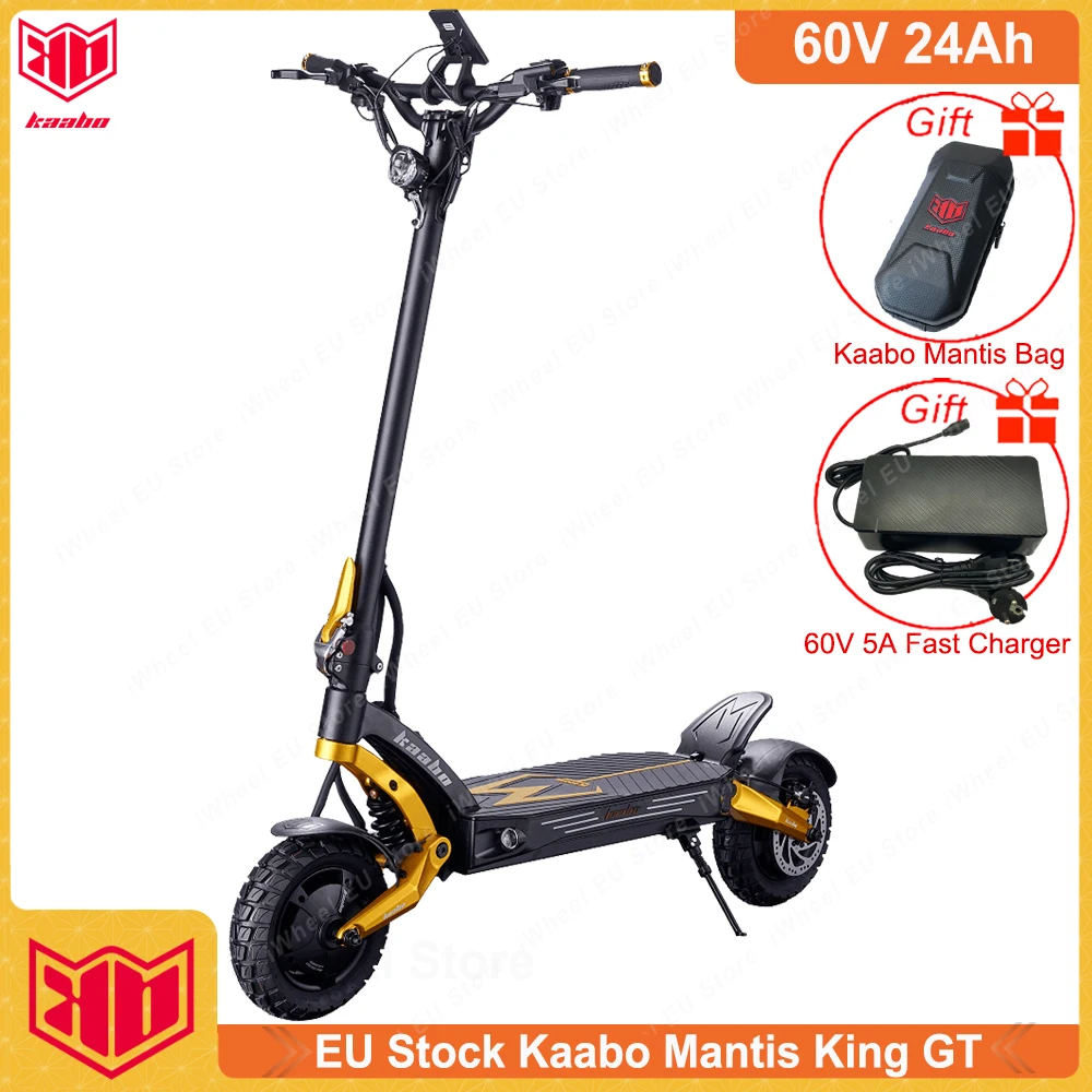 Eu Stock Kaabo Mantis King Gt 60V 24Ah Batteria Tft Display 2*1100W Motore 70 Km/H Freno Idraulico Completo Ipx5 Impermeabile