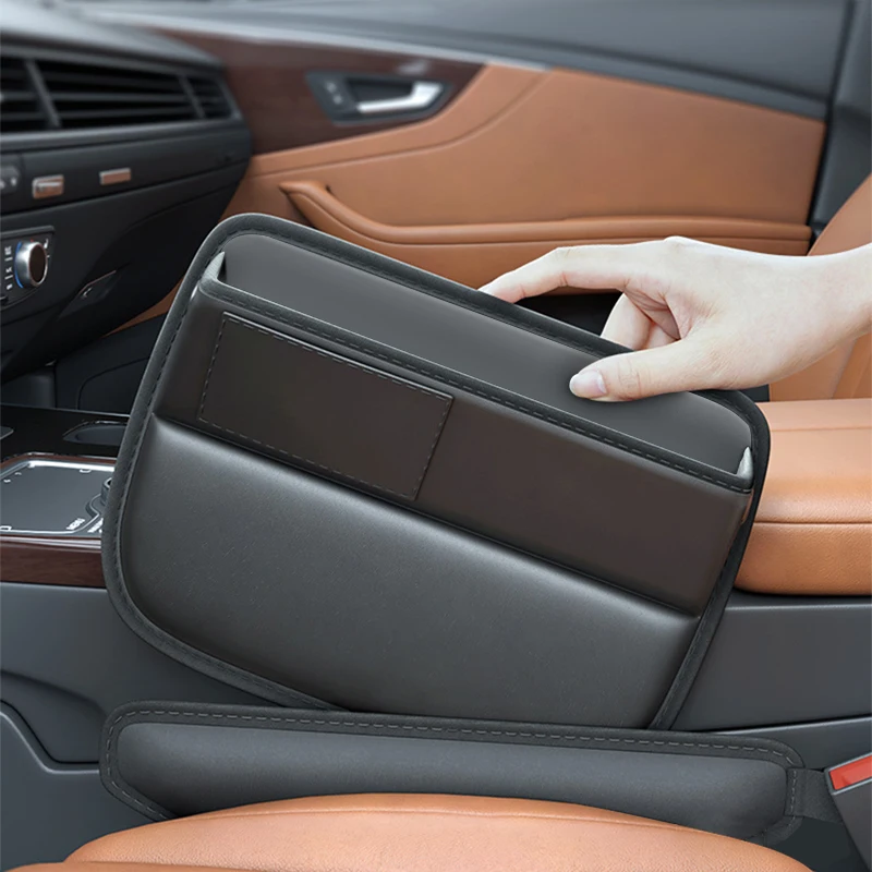 Premium PU Leather Car Seat Gap Storage Pocket Organizer