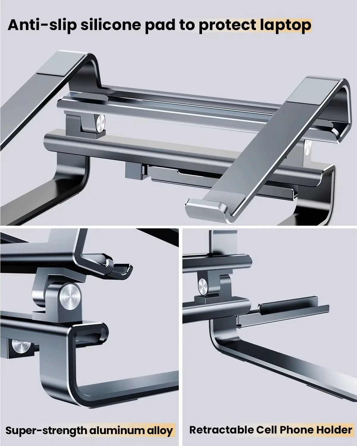 Eary Aluminum Laptop Stand Computer Stand for 12-17 Laptops Desktop Mackbook Pro Computer Accessories adjustable laptop table