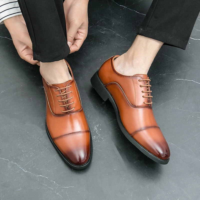 Man Split Leather Shoes Rubber Sole EXTRA Size 38 39 40 41 42 43 44 45 48 Man Business Office Male Dress Lether Shoes
