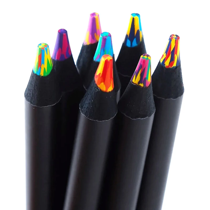 어린이 선물용 레인보우 연필 크레용 컬러 연필 세트, 나무 멀티 컬러 연필, 드로잉 연필 학교 용품, 8/12 개