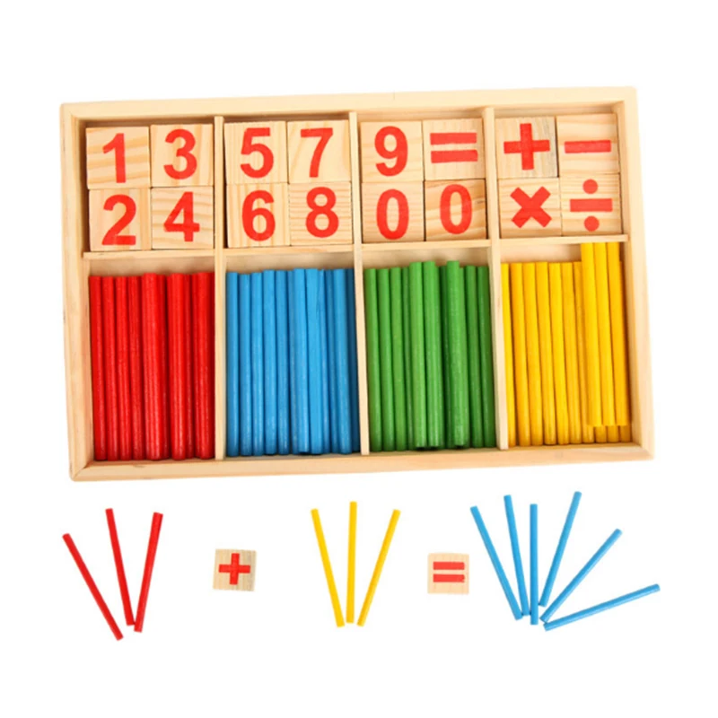 Montessori Toys Math Educational Wooden Toys for Children Early Learning Puzzle Kids Number Counting Sticks Teaching Aids GYH