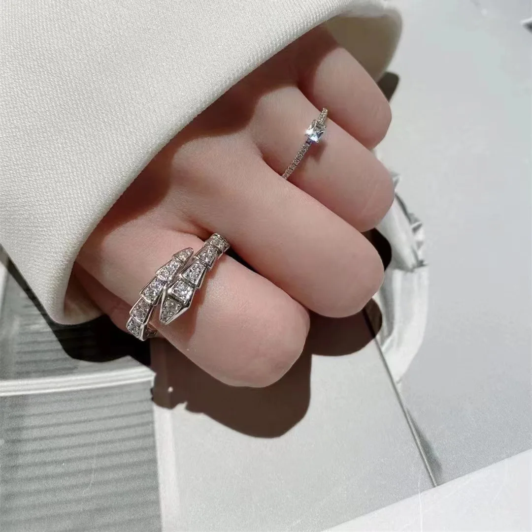 Fashion Rings Cubic Zirconia Snake Adjustable Rings For Women