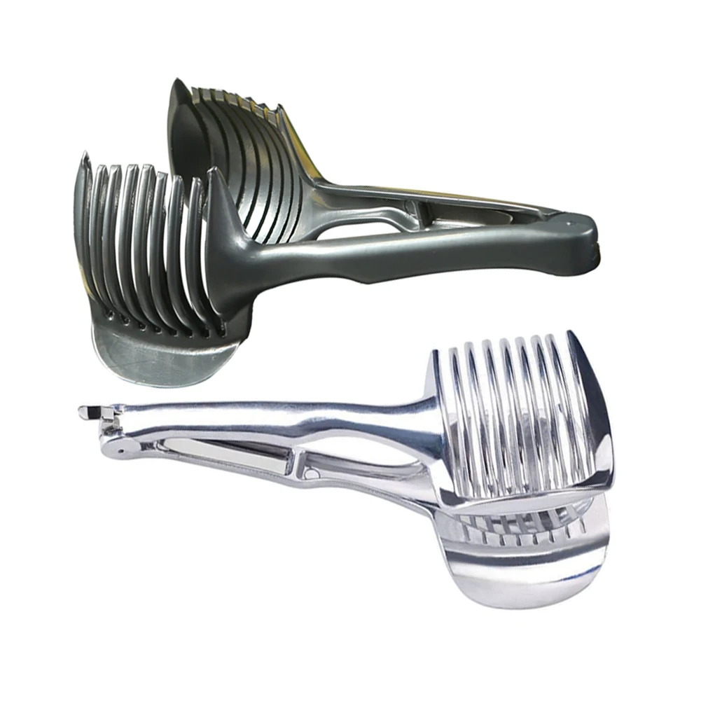 

Tomato Cutter Lemon Slicer Multipurpose Onion Holder Fruit Tongs Handheld Home Practical Brand New High Quality