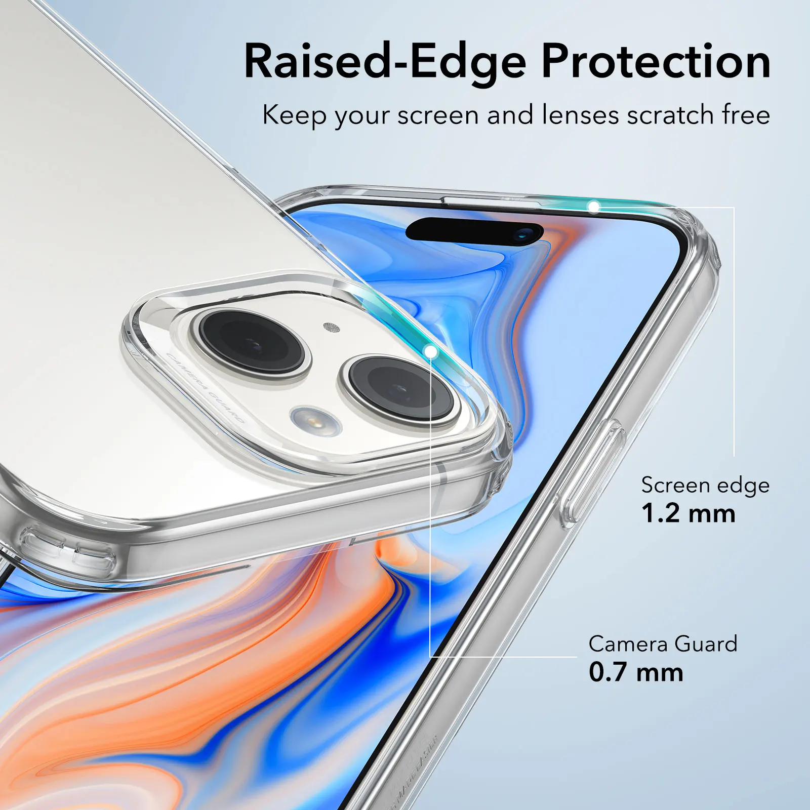 iPhone 15 Pro Max용 ESR iPhone 15/14/13 Pro용 보호 케이스 iPhone 12/11 클리어 케이스용 투명 뒷면 커버