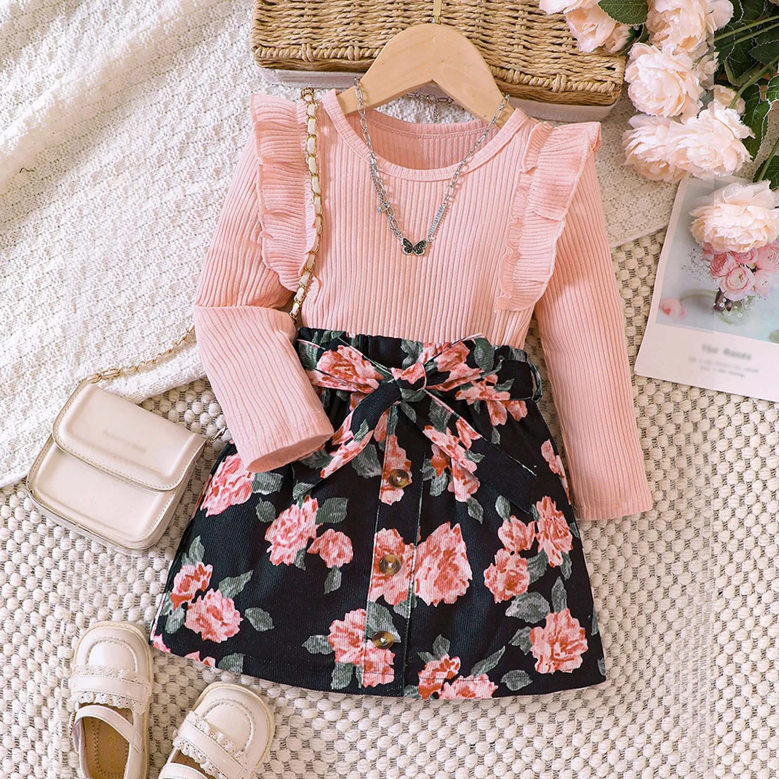 Winter Kids Dresses For Girls From 2 to 7 years Long Sleeve