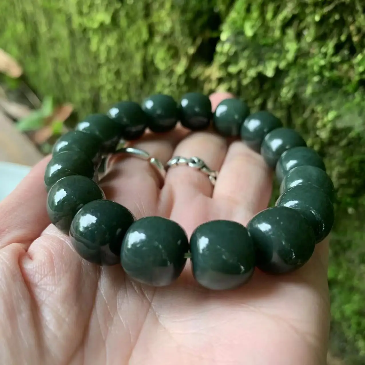 12MM Natural Stone hetian jade Bracelet Genuine Woman Man Gemstone Jewelry Bracelets on hand