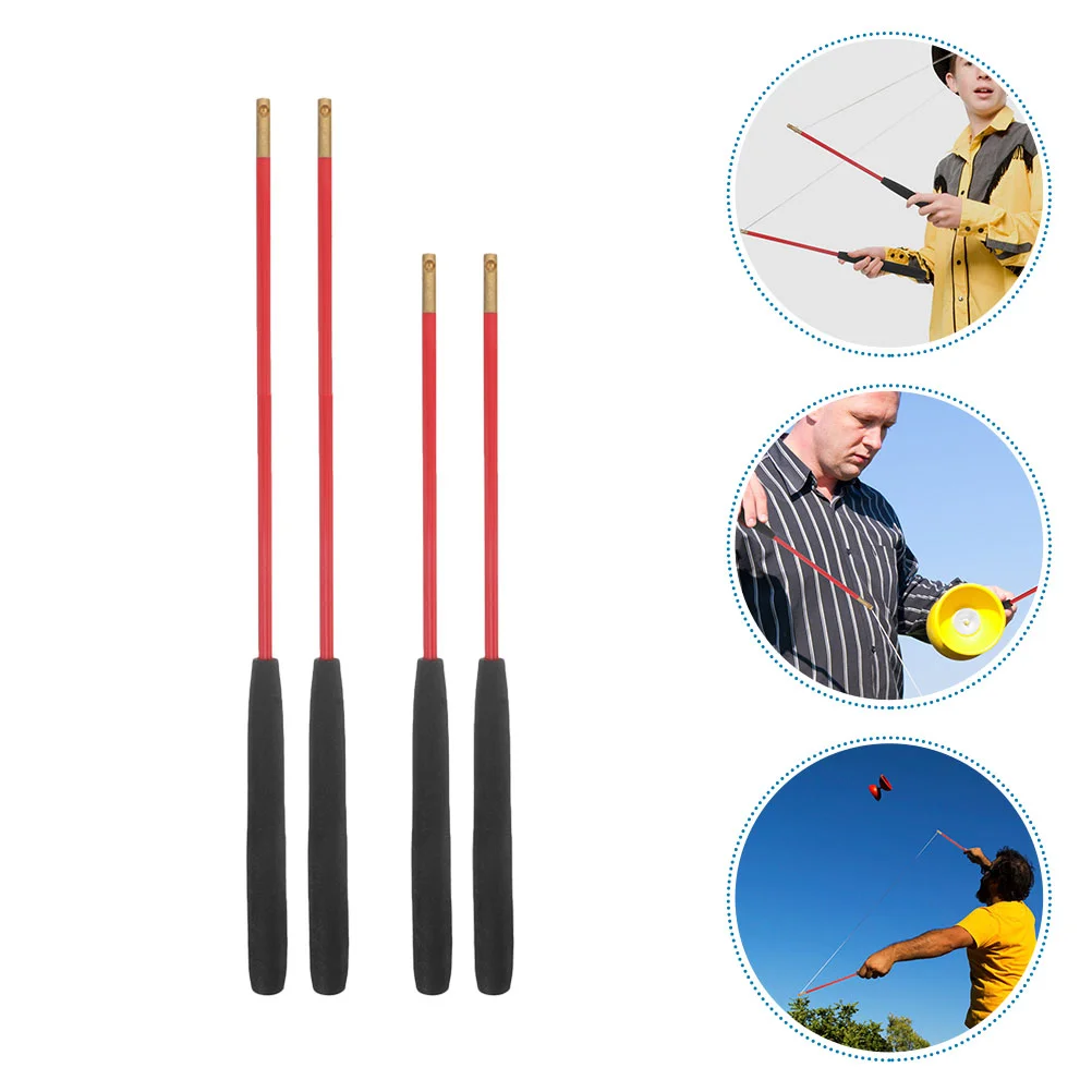 Diabolo Shaker Traditional Stick Fitness Bearing Glass Supplies 2 Pairs Sticks Juggling Red Acrobatics Handstick Elder