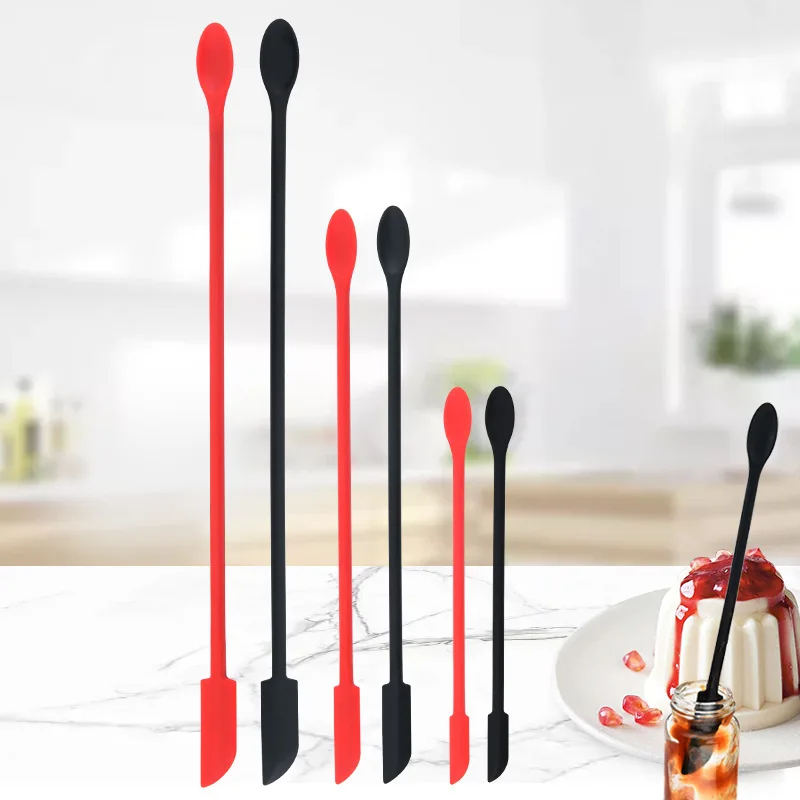 

Mini Silicone Spatula Jar Bottle Scraper Food Grade Heat Resistant Long Handle Butter Jam Spatulas Telescoping Kitchen Gadgets