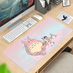 Tapis de Table antidérapant, dessin animé chat mignon rose, grand clavier de jeu, adapté aux accessoires d'ordinateur de bureau 