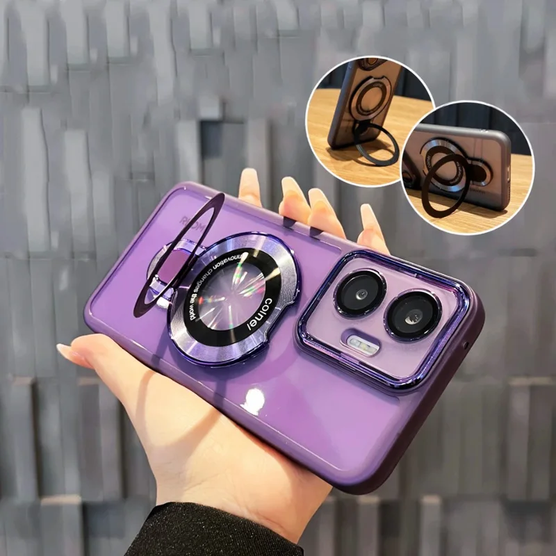 Magnetic Bracket Phone Case with Lanyard Strap and Shockproof Protection