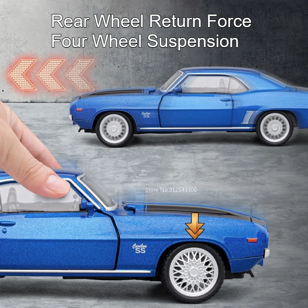 1:32 Scale Diecast Camaro SS Sports Car Toy with Sound & Light