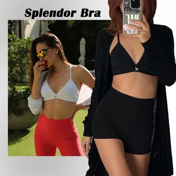 YOGA Bra for Women Naked Feeling Strappy Padded Sports Bras Fitness Workout Top Criss Cross Back Yoga Sports Bras No Steel Ring 1