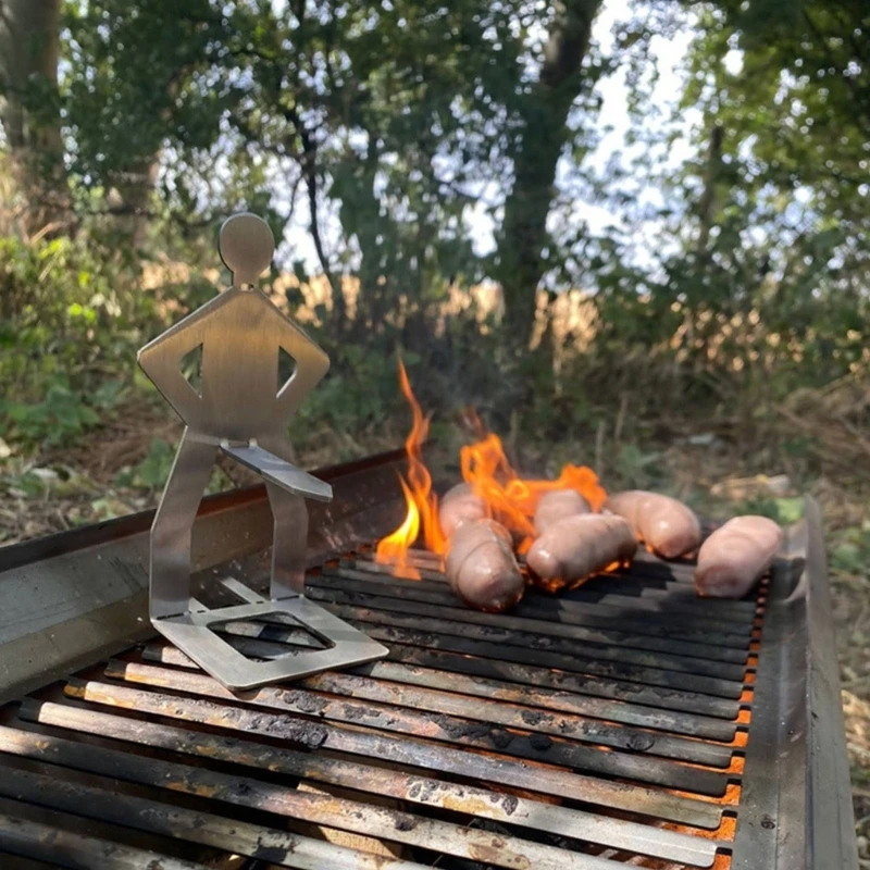 Funny Hot Dog Sausage Stand Holder Portable BBQ Barbecue Rack Stainless Steel Roaster Rack Stand BBQ Tools Kitchen