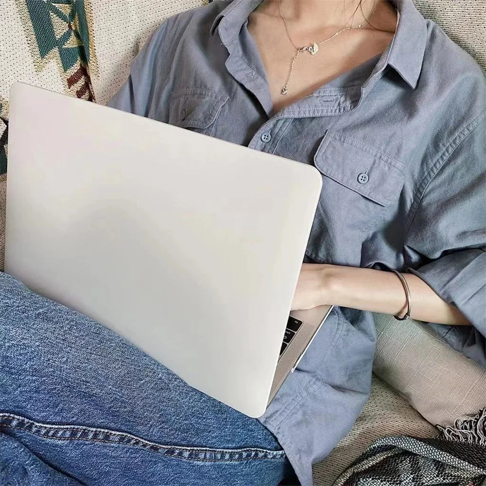 Custodia Per Laptop Liscia Crema Di Lusso Per Macbook New Pro 14 Pro 16 Air13.6 M2 Cover Per Macbook Chip M1 Air 13 Pro 13 Stile Scavato