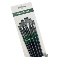 6pcs Professional Artist Paint Detail Tip Brushes, Anti-Shedding Nylon Bristles，Wooden Handles, for Acrylic, Oil & Watercolor 1