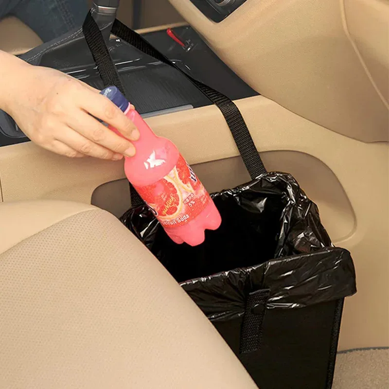 Car Hanging Trash Can Multipurpose Waterproof Backseat Organizer Universal Vehicle Storage Bin for Snack Wrappers car trash can car trash bag car storage bag