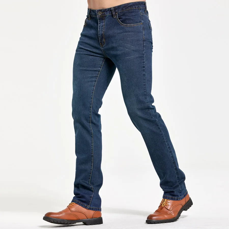 Men's Classic Slim Fit Straight Jeans Casual Stretch Denim Pants Fashion Blue Trousers 2