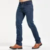 Men's Classic Slim Fit Straight Jeans Casual Stretch Denim Pants Fashion Blue Trousers 2