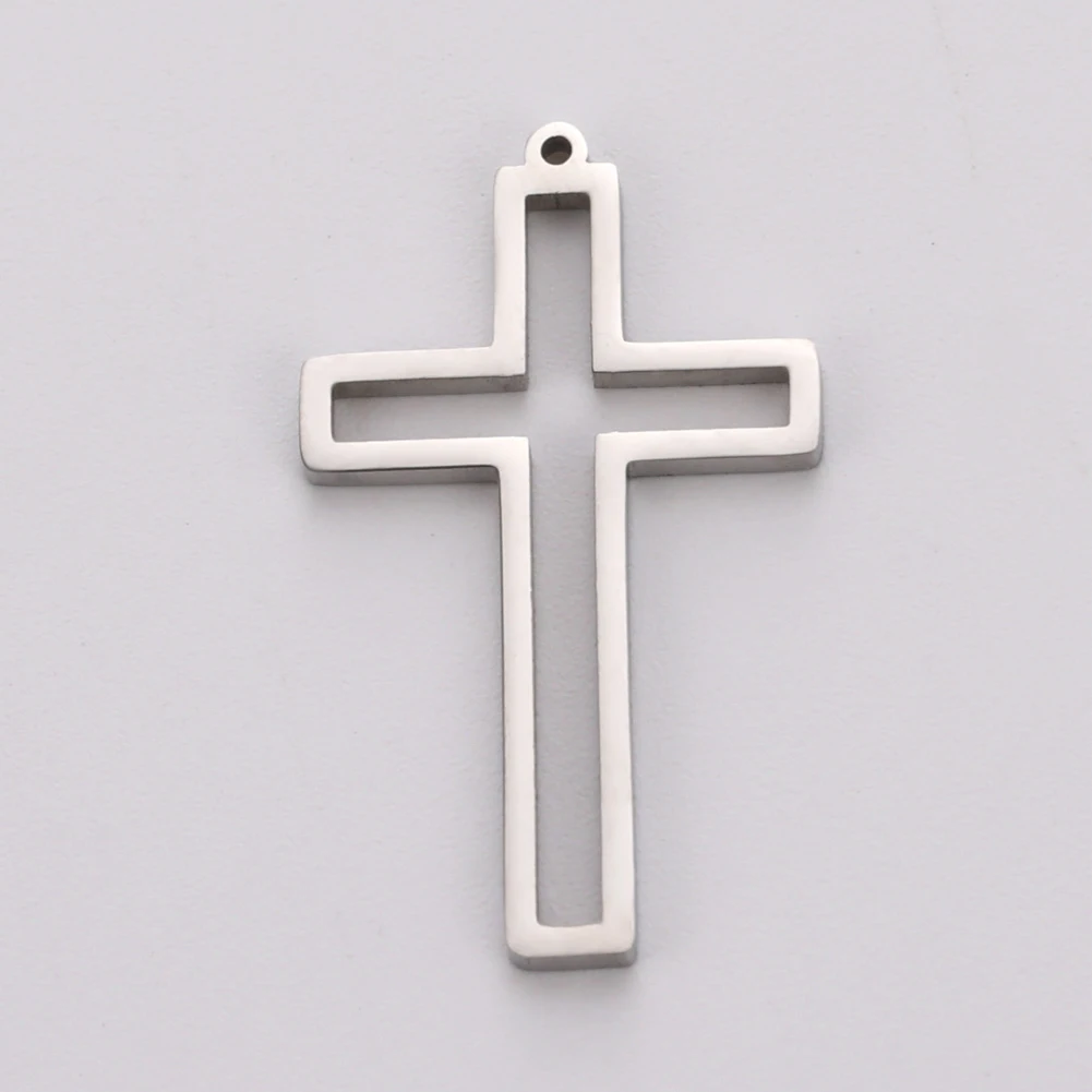 5 teile/los Großhandel aushöhlen Kreuze Anhänger Edelstahl Charms für Schmuck machen DIY Halsketten Ohrringe Zubehör – Detail 11