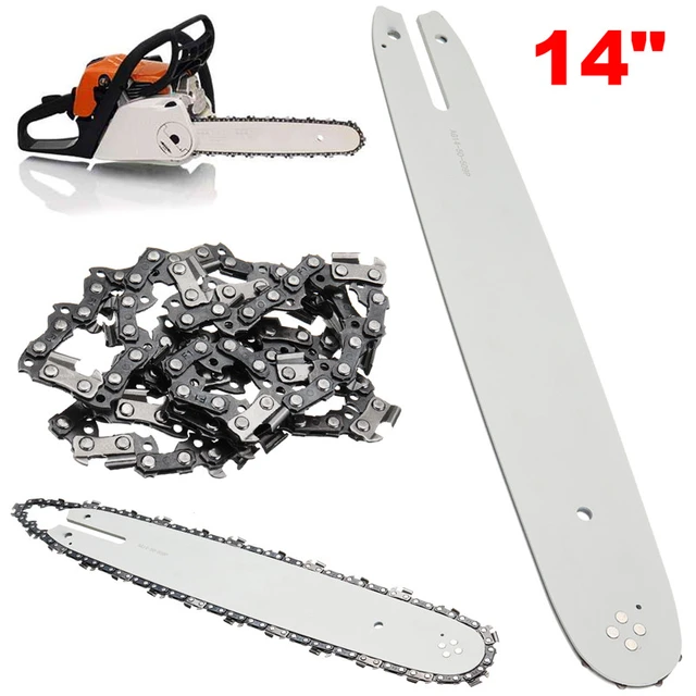 14 Inch Chainsaw White Guide Bar With Saw Chain 3/8 LP 50 Section Saw Chain  For STIHL MS170 MS180 MS250 Power Tool Accessories - AliExpress