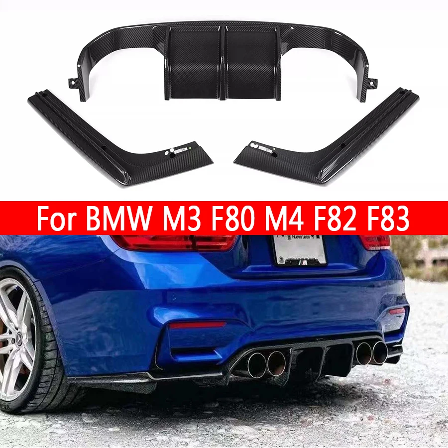 

Для BMW M3 M4 F80 F82 F83 2014-2020 в стильный диффузор из углеродного волокна/FRP для заднего бампера, задние разветвители, спойлер, задняя губа, кузов в комплекте