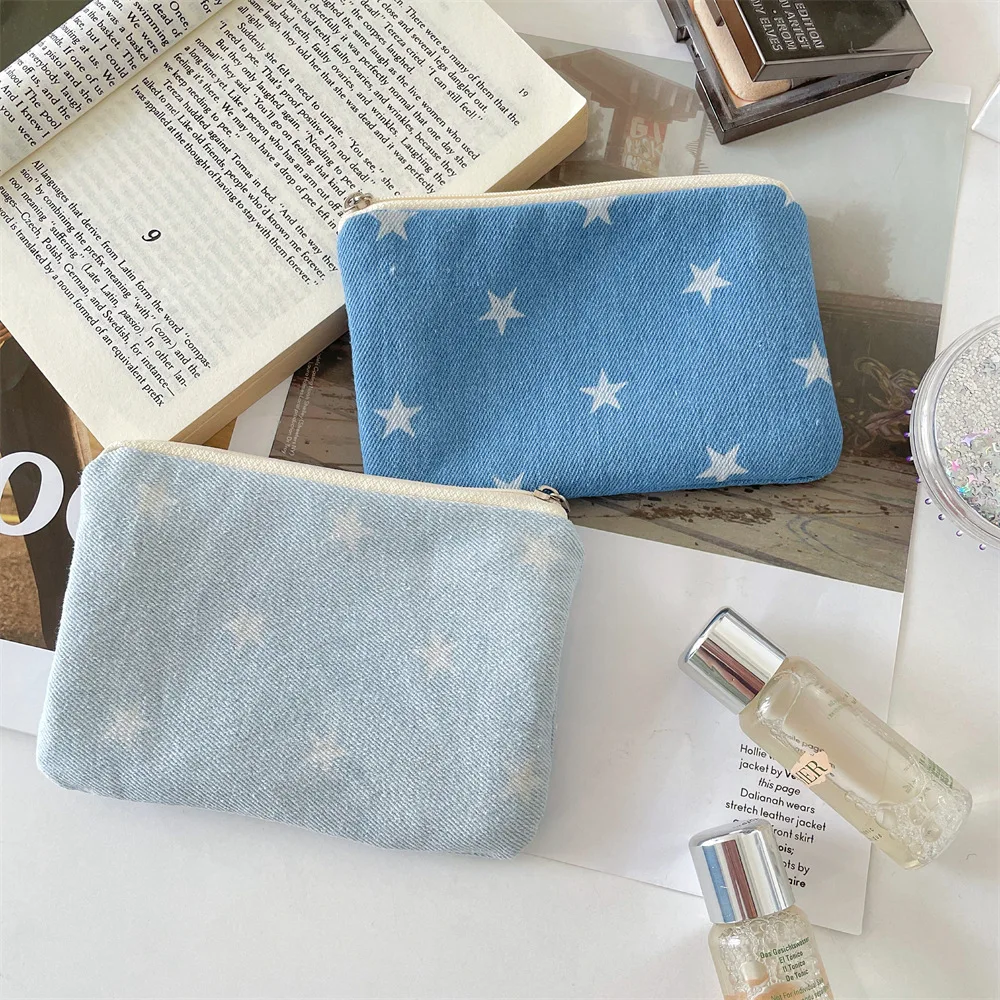 Cute Cowboy Star Travel Small Cosmetic Lipstick Earphone Key Storage Bag Purse Women Makeup Handbags Wallet Pouch Bags Organizer