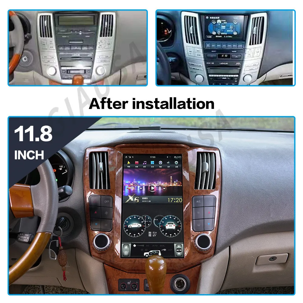 

8+128GB Tesla Screen Style Car Radio For Lexus RX 2004-2007 Android 12.0 Auto Stereo Multimedia Player GPS Navigation Headunit